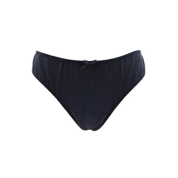 Culotte noire en dentelle avec nœud en satin 